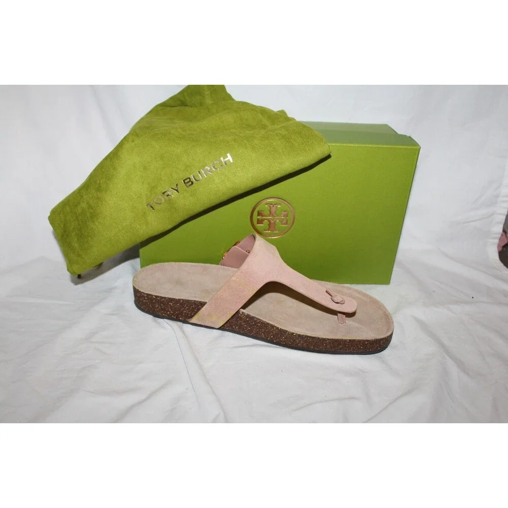 Tory Burch Women's Mellow Buckle Slide Thong Suede Sandals NIB MALVA/AROLA 11